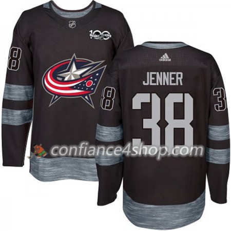 Adidas Maillot de Hockey Blue Jackets Boone Jenner 38 1917-2017 100th Anniversary Noir Authentic - Homme